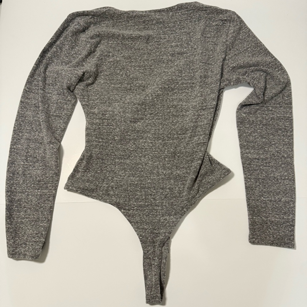 Madewell Wrap Thong Bodysuit in Heather Smoke XXL - Picture 6 of 8